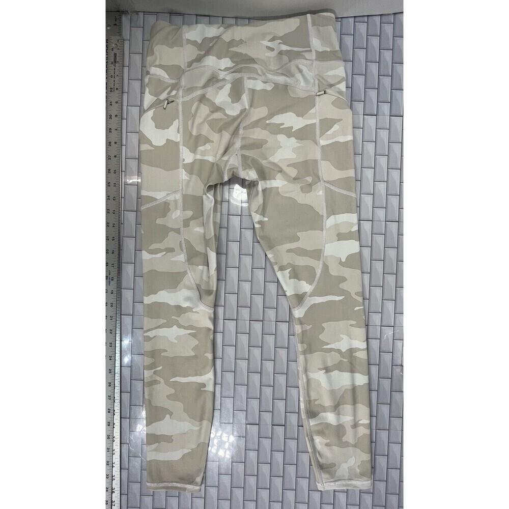 ATHLETA Elation Camo 7/8 Tight Leggings SOFT Yoga Workout | Taupe S #563650 NWT